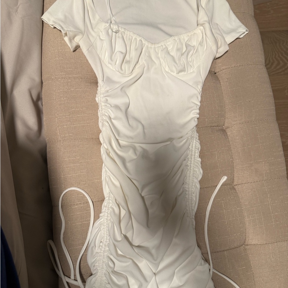 Princess Polly White Ruched Dress